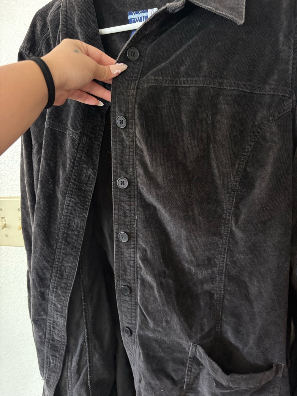 Vintage Venezia Jeans Women’s 26/28 Black Corduroy Shirt Jacket 100% Cotton - Picture 6 of 8
